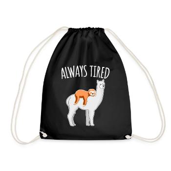 Chemise de sommeil fatiguée pour paresseux endormi - Sac de sport léger - noir - Devant