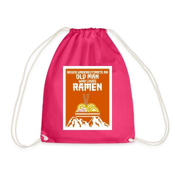 ramen noodles mountains noodle soup - Drawstring Bag - fuchsia - Front