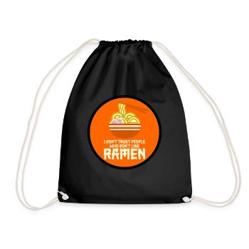 Ramen noodle soup - Drawstring Bag - black - Front