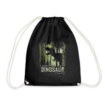 I'm fluent in dinosaurs! T-Rex Dino - Drawstring Bag - black - Front