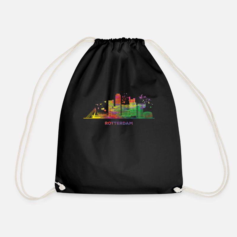 Rotterdam Skyline Rotterdam - Turnbeutel - Schwarz