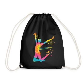 Gymnaste avec gymnastique rythmique au cerceau - Sac de sport léger - noir - Devant
