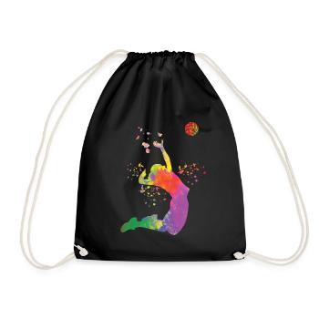 Volleyball players children beach volleyball - Drawstring Bag - black - Front