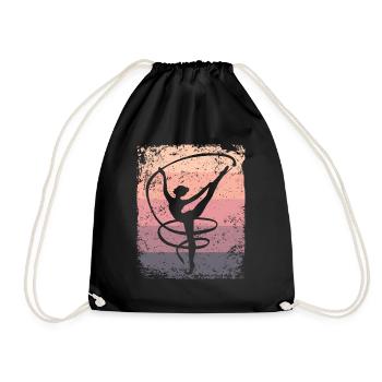 Gymnaste Gymnaste Gymnastique Rythmique Rétro - Sac de sport léger - noir - Devant