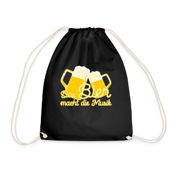 Bier Alkohol Junggesellenabschied Saufen - Turnbeutel - Schwarz - Vorne