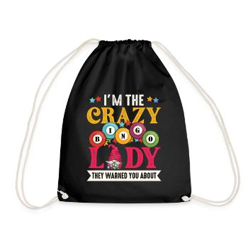 I'm the crazy bingo lady funny bingo - Drawstring Bag - black - Front