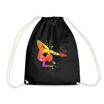 Gymnastin Mit Keulen Rhythmische Sportgymnastik - Turnbeutel - Schwarz - Vorne