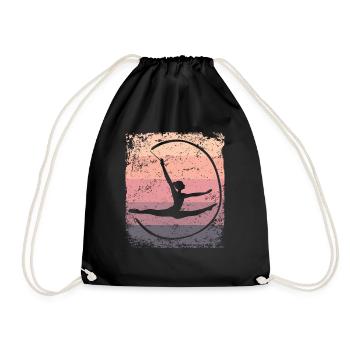 Gymnaste Gymnaste Gymnastique Rythmique Rétro - Sac de sport léger - noir - Devant