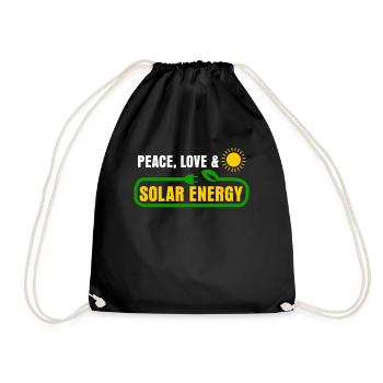 Solar Cell Renewable Energy - Drawstring Bag - black - Front