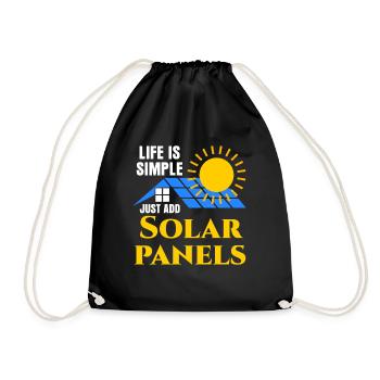 Renewable Energy Solar Cell - Drawstring Bag - black - Front