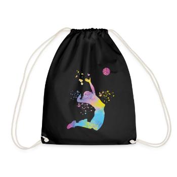 Volleyball players children beach volleyball - Drawstring Bag - black - Front
