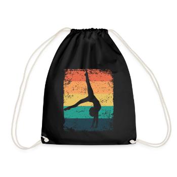Gymnaste Gymnaste Gymnastique Rythmique Rétro - Sac de sport léger - noir - Devant