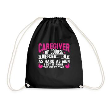 Caregiver Gift Nurse - Drawstring Bag - black - Front