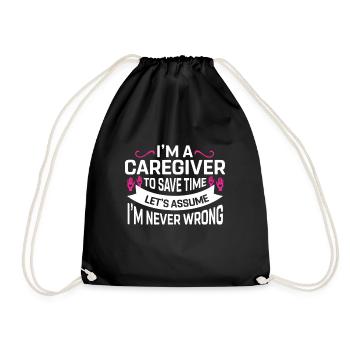 Caregiver Gift Nurse - Drawstring Bag - black - Front