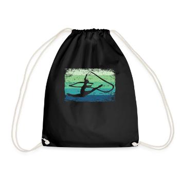 Gymnaste Gymnaste Gymnastique Rythmique Rétro - Sac de sport léger - noir - Devant