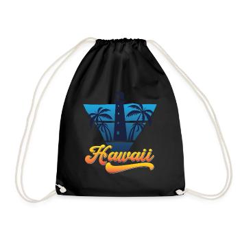 Hawaii Lighthouse Beach Design - Drawstring Bag - black - Front