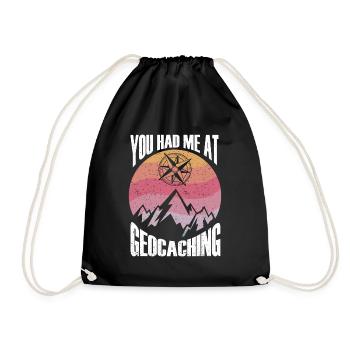 Geocaching Gift Geocacher Geocache - Drawstring Bag - black - Front