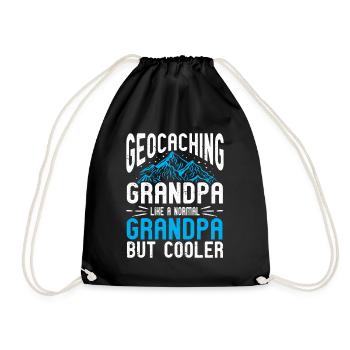 Geocaching Gift Geocacher Geocache - Drawstring Bag - black - Front