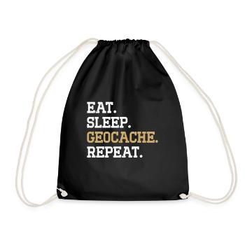 Geocaching Gift Geocacher Geocache - Drawstring Bag - black - Front