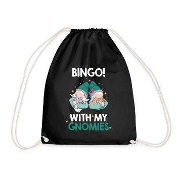 Bingo with my gnomies Funny Bingo - Drawstring Bag - black - Front