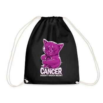 Cat Honors Cancer Caregiver - Drawstring Bag - black - Front