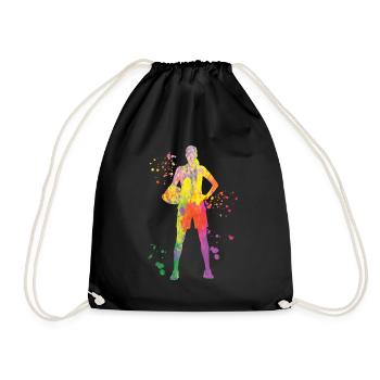 Volleyball players children beach volleyball - Drawstring Bag - black - Front