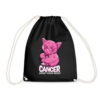 Cancer does not defeat breast cancer - Drawstring Bag - black - Front