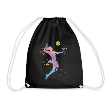 Volleyball players children beach volleyball - Drawstring Bag - black - Front