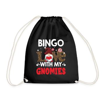 Bingo Liebe Mit Meinen Gnomies Leo Bingo - Turnbeutel - Schwarz - Vorne