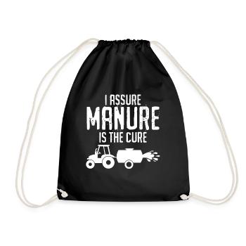 Farmer manure drive farmer farmers - Drawstring Bag - black - Front