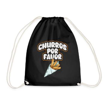 Churros Por Favor Vintage Mexican Churro - Drawstring Bag - black - Front