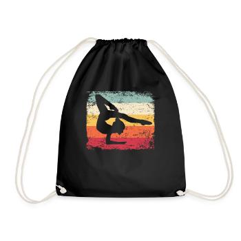 Gymnaste Gymnaste Gymnastique Rythmique Rétro - Sac de sport léger - noir - Devant