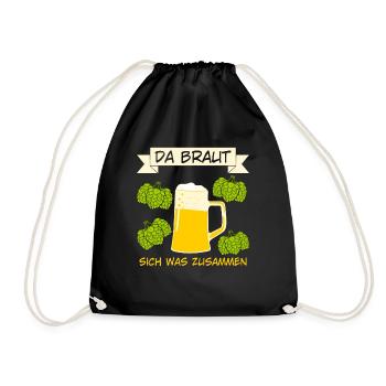 Bierbrauer Hopfen Malz Bier Brauerei - Turnbeutel - Schwarz - Vorne