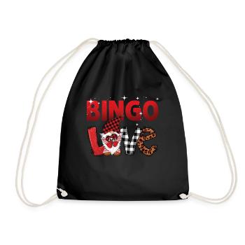 Bingo Love Leo Pattern Women Men Bingo - Turnbeutel - Schwarz - Vorne