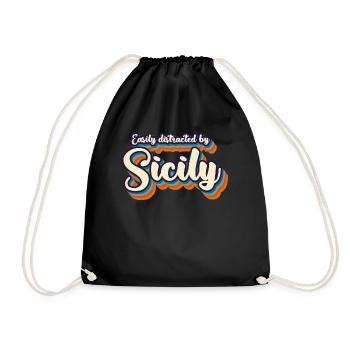Sizilien Retro Italien Sicilia - Turnbeutel - Schwarz - Vorne
