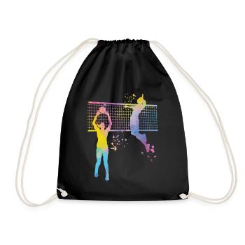 Volleyball players children beach volleyball - Drawstring Bag - black - Front