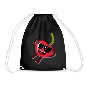 Cherry with sunglasses Cherries - Drawstring Bag - black - Front