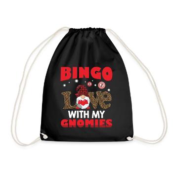 Bingo Liebe Mit Meinen Gnomies Leo Bingo - Turnbeutel - Schwarz - Vorne