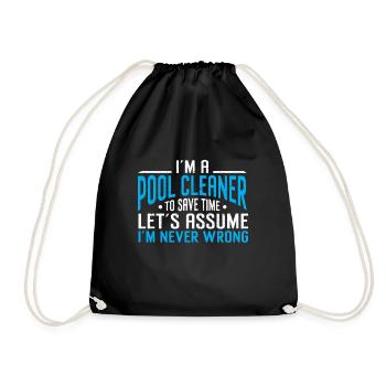 Nettoyage de piscine Travail Gardien de piscine - Sac de sport léger - noir - Devant