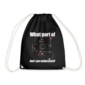 Which part of the Aresti aerobatic maneuvers - Drawstring Bag - black - Front