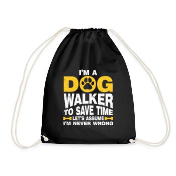 Dog Sitter Gift, Professional Dog Sitter - Drawstring Bag - black - Front