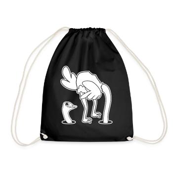 Ostrich - Drawstring Bag - black - Front