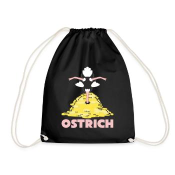 Rich Ostrich with Money - Turnbeutel - Schwarz - Vorne