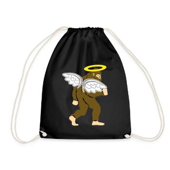Bigfoot Angel with Halo - Drawstring Bag - black - Front