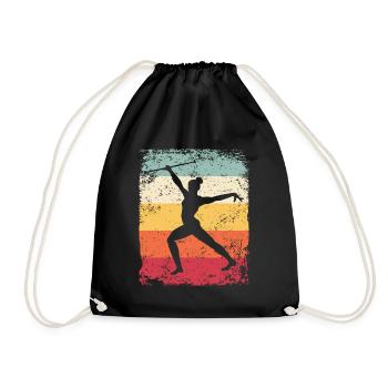 Gymnaste Baton Gymnastique Rythmique Rétro - Sac de sport léger - noir - Devant