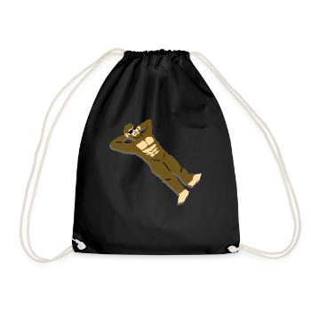 Bigfoot is located on the beach - Drawstring Bag - black - Front
