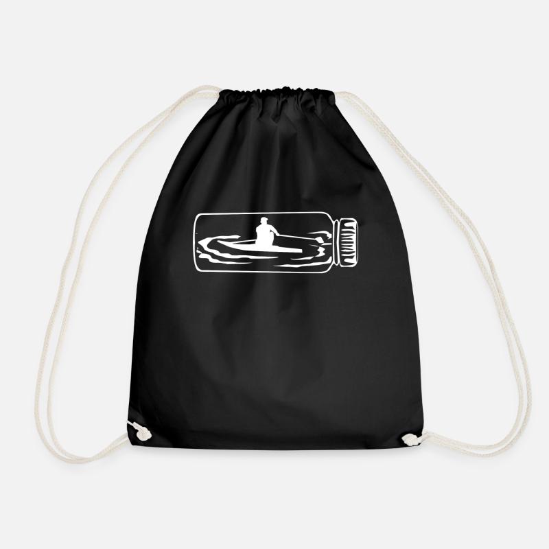 Canoeing, rowing, rowing, rowing, rowing - Drawstring Bag - black