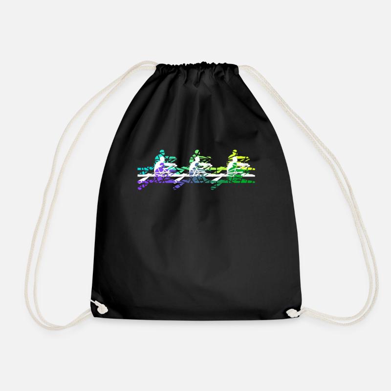 rowing, canoeing, rowing boat, rowing, rowing - Drawstring Bag - black