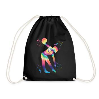 Gymnast with ball rhythmic gymnastics - Drawstring Bag - black - Front