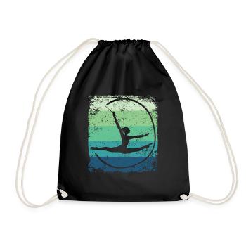 Gymnaste Gymnaste Gymnastique Rythmique Rétro - Sac de sport léger - noir - Devant